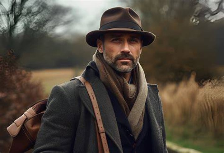 Country Style Man in Hat HD Desktop Wallpaper